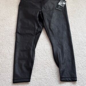 NWT 90 Degrees Black Faux Leather Leggings, Size L